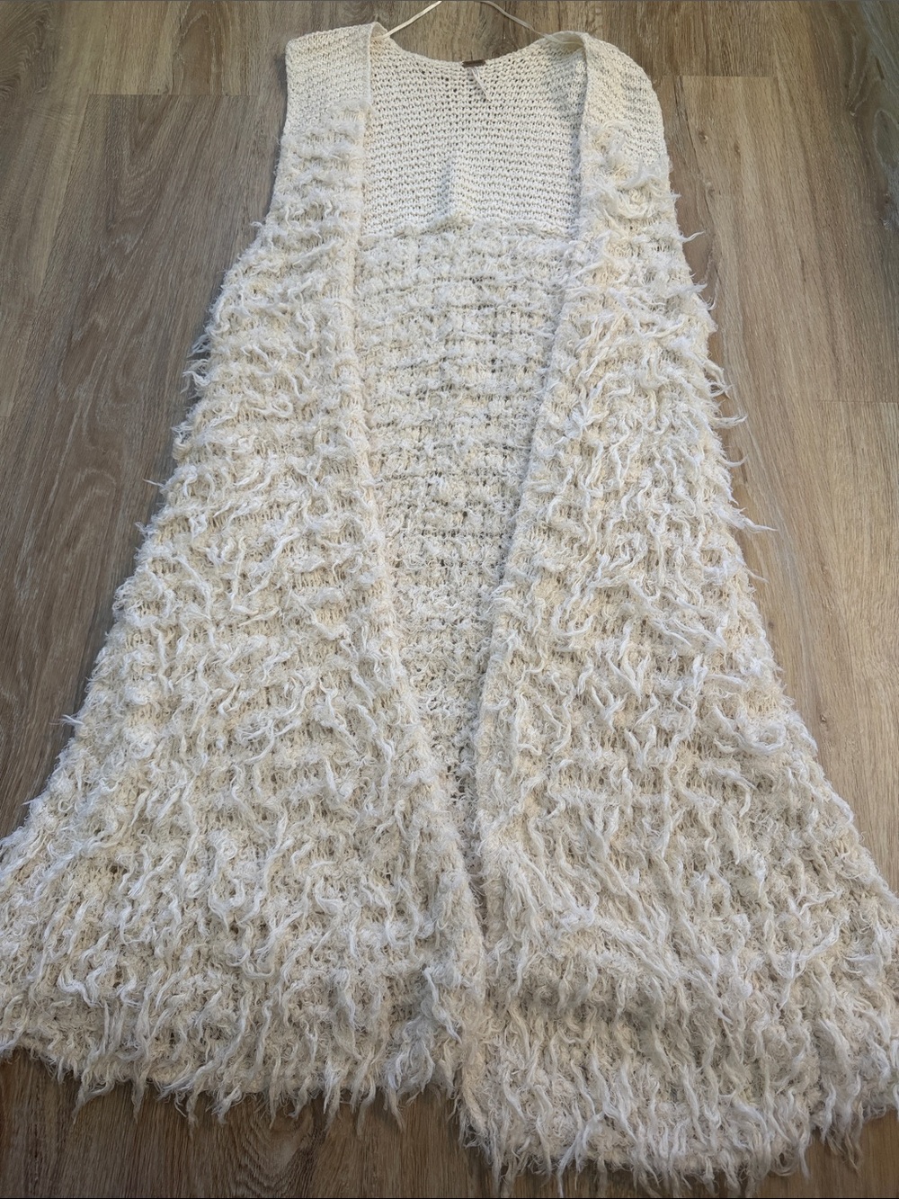 Free People White Faux-Fur Sleeveless Long Vest - Picture 11 of 16